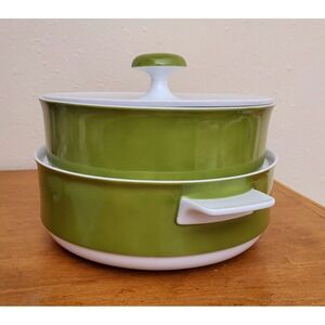 2 Dead Stock Avocado Green Royal Prestige Mandala Serving  Lid Bowls MCM Granada